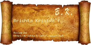 Brichta Kristóf névjegykártya